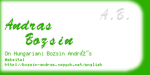 andras bozsin business card